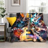 Guitarra Musical Throw Blanket Aportt, Flanela Macia, 100x125cm