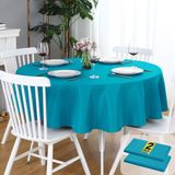 Toalha De Mesa Folins&amp;home Teal Waterproof 210 G/m2 178 Cm Redonda, Pacote Com 2