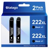 Cartuchos De Tinta Statago 222xl Pretos Para Epson Wf-2960 Xp-5200