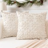 Capas De Almofada Otostar Xmas Snowflake Cream Beige 55x55cm
