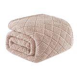 Cobertor Whale Flotilla Fuzzy Fleece Queen Size Camel