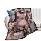 Cobertor Sphynx Cat Sphynx Gifts Decor Fleece 50x40cm Para Todos