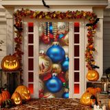 Tampa De Porta: Tecido Lavável Wajiw Christmas Ball 101x258cm