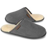 Chinelos Masculinos Veracosy Corduroy Scuff Memory Foam Cinza