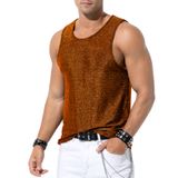 Camiseta Regata Masculina Arjen Kroos Com Lantejoulas Douradas Glitter Rave Disco