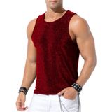 Camiseta Regata Arjen Kroos Sequin Para Homens Gold Glitter Rave Red S