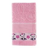 Toalha Avulsa Fantasy Infantil 100% Algodão - 1,15m X 75cm - Ursa Panda - Rosa