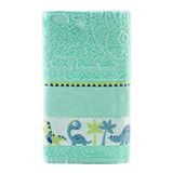 Toalha Avulsa Fantasy Infantil 100% Algodão - 1,15m X 75cm - Dinossauro - Verde