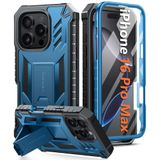 Capa De Telefone Fntcase Para Iphone 16 Pro-max Com Suporte Azul