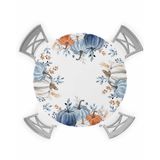 Toalha De Mesa Ewdewwo Fall Pumpkin Elastic Elastic Redonda 115-135 Cm