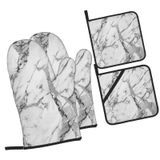 Conjunto De Luvas De Forno E Porta-panelas Dadabuliu White Marble X4
