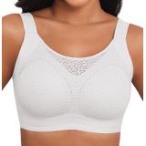 Sutiã Xcutting Plus Size, Sutiãs Macios De Renda Para Mulheres, Brancos, 3gg