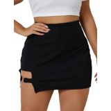Saia Milumia Casual Recortada Lateral Elástica Bodycon Preta