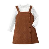 Roupa Makemechic Toddler Baby Girl, Blusa De Gola Simulada E Vestido 5y