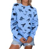 Moletom Feminino Rmcms Cute Dinosaur Graphic Prime M-blue