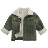 Casaco Morubut Toddler Boy Winter Corduroy Com Forro Sherpa Verde