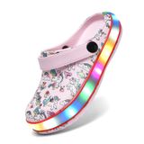 Sapatos De Jardim Led Para Crianças Clogs Xpkws, Sandálias Iluminadas, Rosa Djs