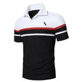 Camisa De Golfe Soly Hux Para Homens De Manga Curta Preta/branca Xxl