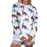 Moletom Feminino Rmcms Cute Dinosaur Graphic Prime Grey