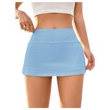 Mini Saia Makemechic Y2k Aline Com Shorts Azuis Para Mulheres