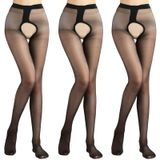 Meia-calça Verdancy Plus Size Sheer Crotchless 120 Kg, 3 Pares