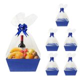 Cesta De Presente Worown Blue, Pacote Com 6 Bolsas E Laços De Papelão