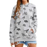 Moletom Feminino Rmcms Cute Dinosaur Graphic Prime Grey