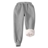 Calça De Moletom Flygo Para Meninas E Meninos, Lã, Corredores, Forrada Em Sherpa