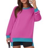 Moletom Feminino Kistore De Outono De Grandes Dimensões Color Block Rose Xl