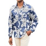Camisa Masculina Hardaddy Tropical Floral Azul L Para Homens