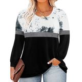 Top Ritera Plus Size Tie Dye Para Mulheres De Manga Comprida 3gg