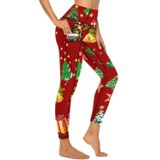 Leggings Femininas Qivicima Para Exercícios De Cintura Alta Com Estampa De Natal