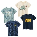 Camiseta Masculina Tabnix, Pacote Com 4 Unidades, Manga Curta, Tamanho 5t