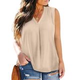 Camiseta Regata Feminina Eytino, Tamanho Grande, Decote Em V, Túnica De Chiffon 4x
