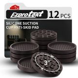 Porta-copos Para Móveis Ezprotekt 7,62 Cm Antiderrapantes, 12 Peças, Marrom Escuro