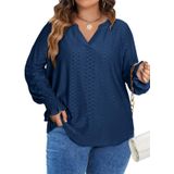 Blusa Feminina Eytino, Tamanho Grande, Manga Comprida, Gola Em V, 3 X Vela
