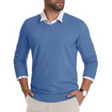 Suéter Masculino Com Decote Em V, Pulôver De Malha Crysully, Cinza Claro, S