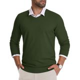 Suéter Masculino Com Decote Em V Crysully, Pulôver De Malha Khaki S
