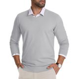 Suéter Crysully Masculino Com Decote Em V, Pulôver Tricotado Branco S