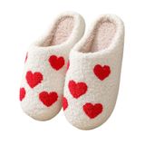 Chinelos V Opxin Love Heart Plush Warm Para Mulheres E Homens