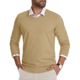 Suéter Masculino Com Decote Em V Crysully, Pulôver De Malha Camel M
