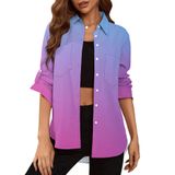 Blusa Feminina Deer Lady Com Botões E Decote Em V, Manga Comprida, Gg