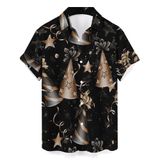 Camisa De Inverno De Ano Novo Hawaiian Vacation Masculina De Manga Curta