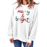 Moletom Ecosunny Christmas Merry Letter Feminino Branco