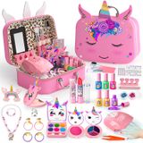 Kit De Maquiagem Massiuve Kids Para Menina Com Estojo De Unicórnio De 3 A 12 Anos