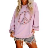 Moletom Feminino Kevamolly, Manga Comprida, Floral, Rosa Da Paz, Gg
