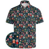 Camisa Polo Homny De Manga Curta Com Estampa De Quebra-nozes Para Homens Xl
