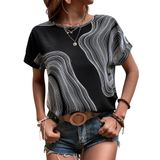 Blusa Feminina Floerns, Manga Curta, Casual De Negócios, Preta, Branca