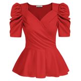 Blusas De Verão Grace Karin Femininas De Manga Curta Vermelhas Tamanho M