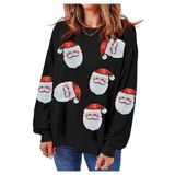 Moletom Ecosunny Christmas Sequin Santa Feminino Preto S